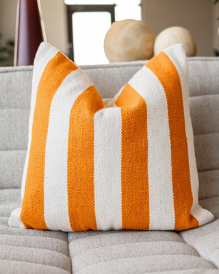 Sunny Organic Cotton Striped Throw Pillow - YaYa & Co.