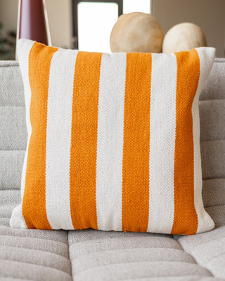 Sunny Organic Cotton Striped Throw Pillow - YaYa & Co.