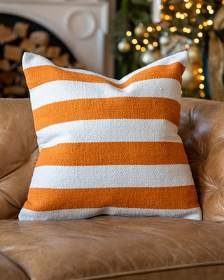 Sunny Organic Cotton Striped Throw Pillow - YaYa & Co.