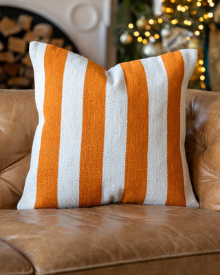 Sunny Organic Cotton Striped Throw Pillow - YaYa & Co.