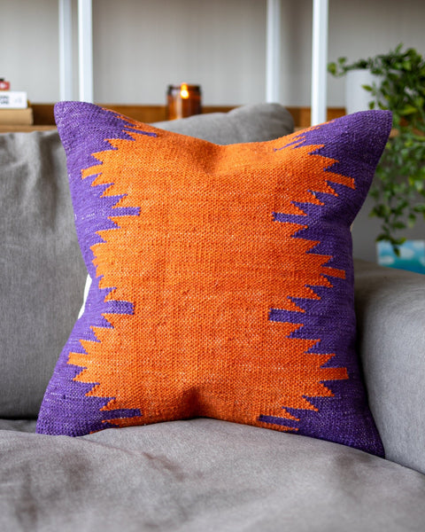 Orange kilim shops pillow