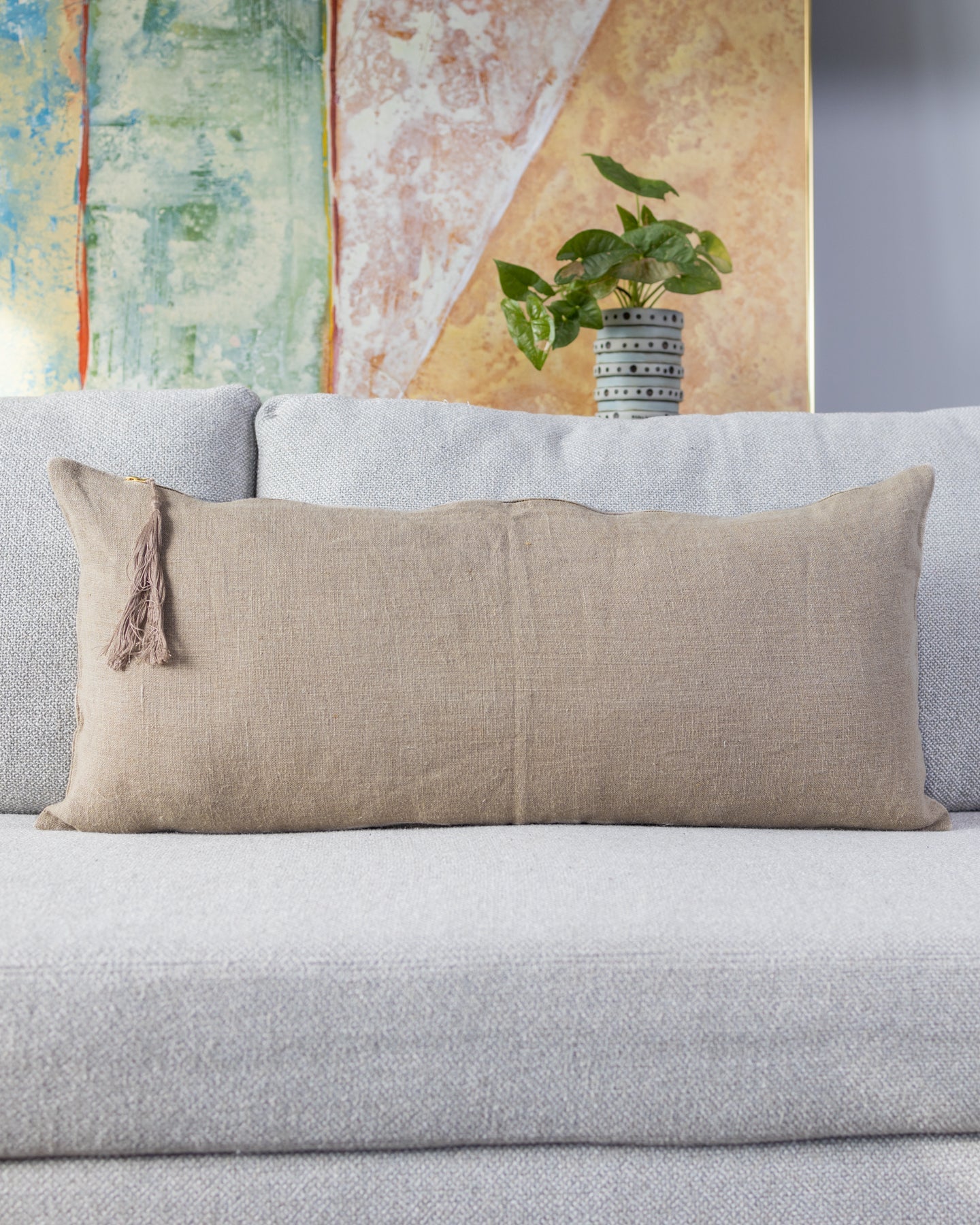 Linen best sale lumbar pillow