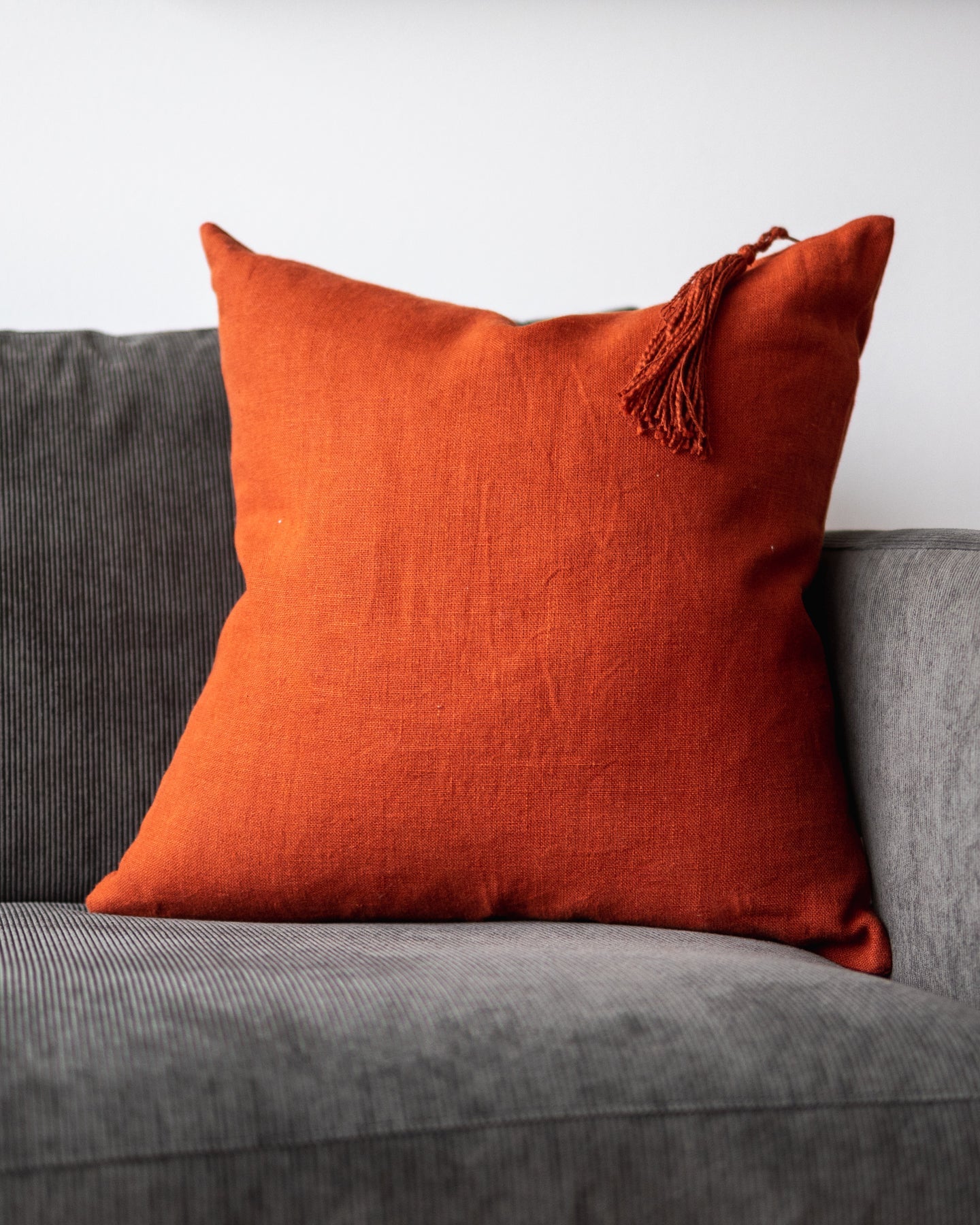 Orange best sale linen pillow