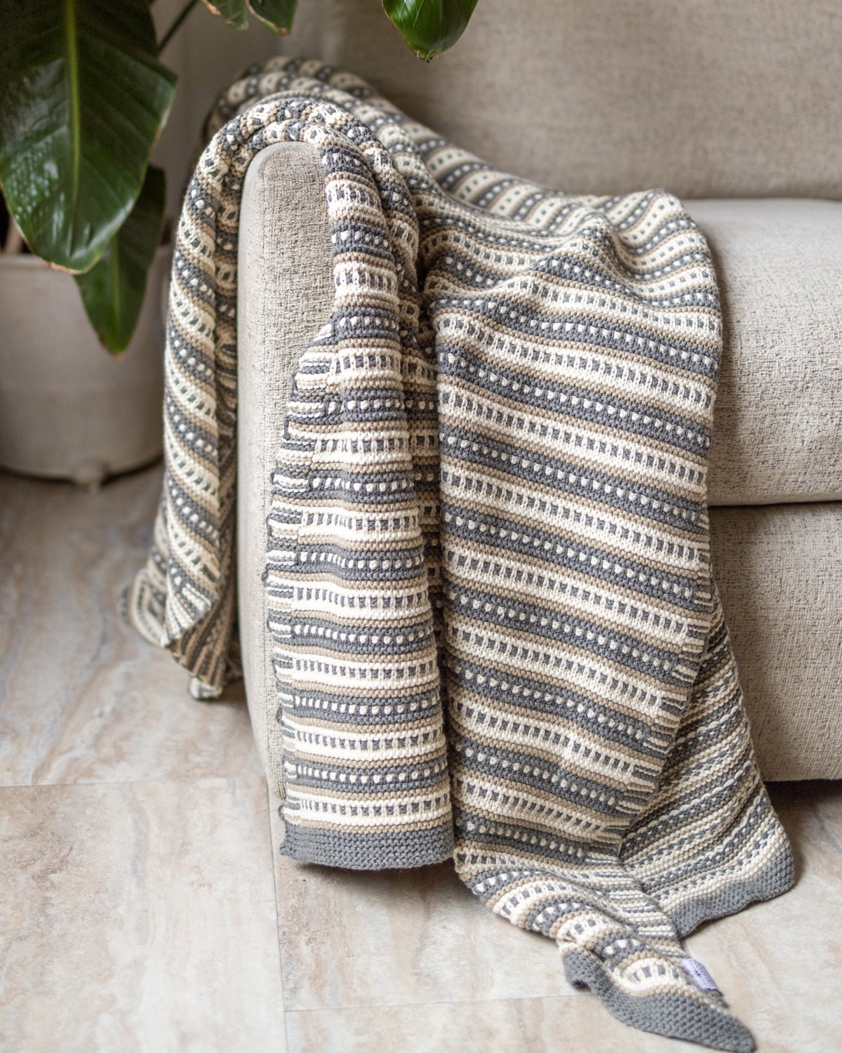 Striped cotton online throw