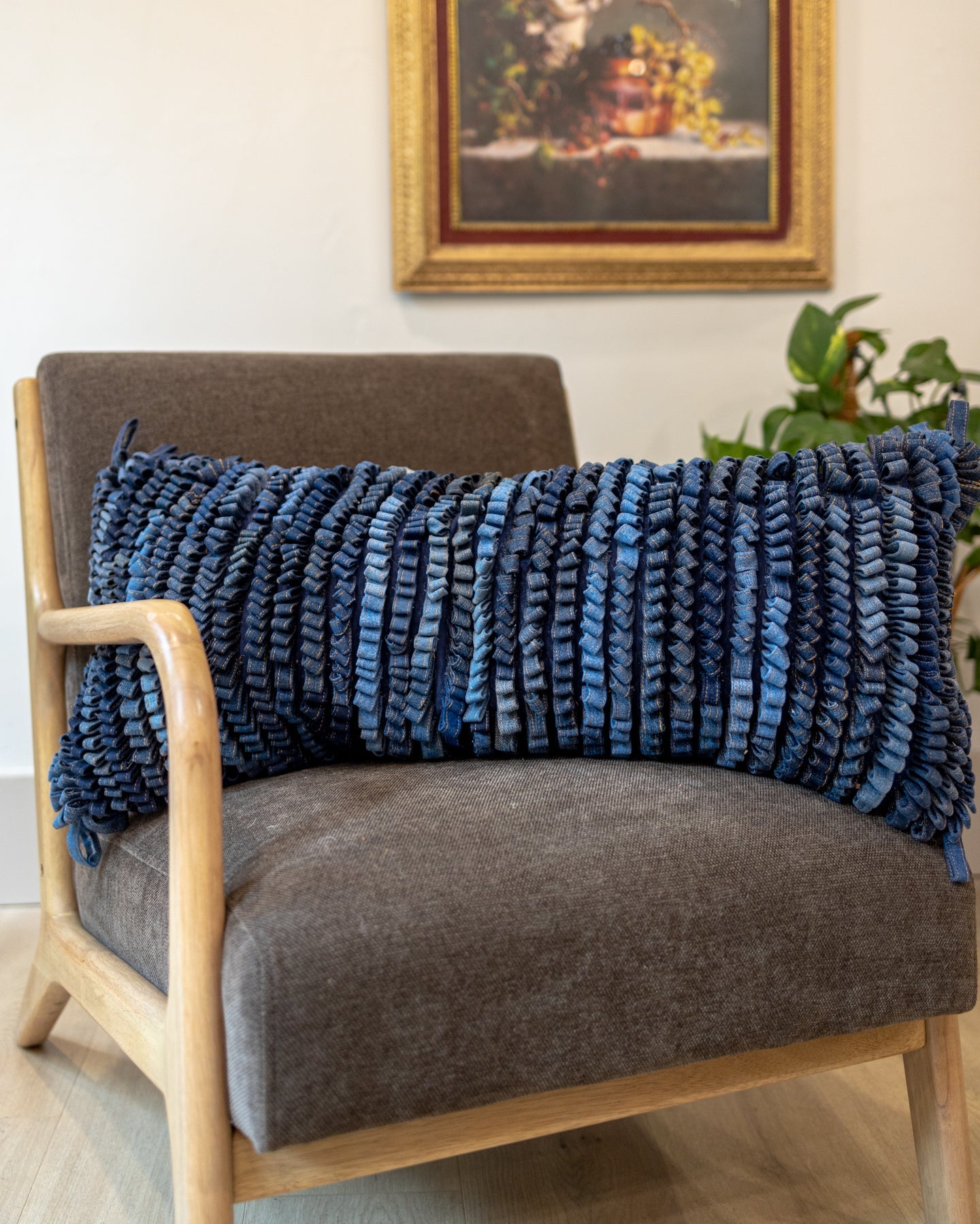 Denim store lumbar pillow