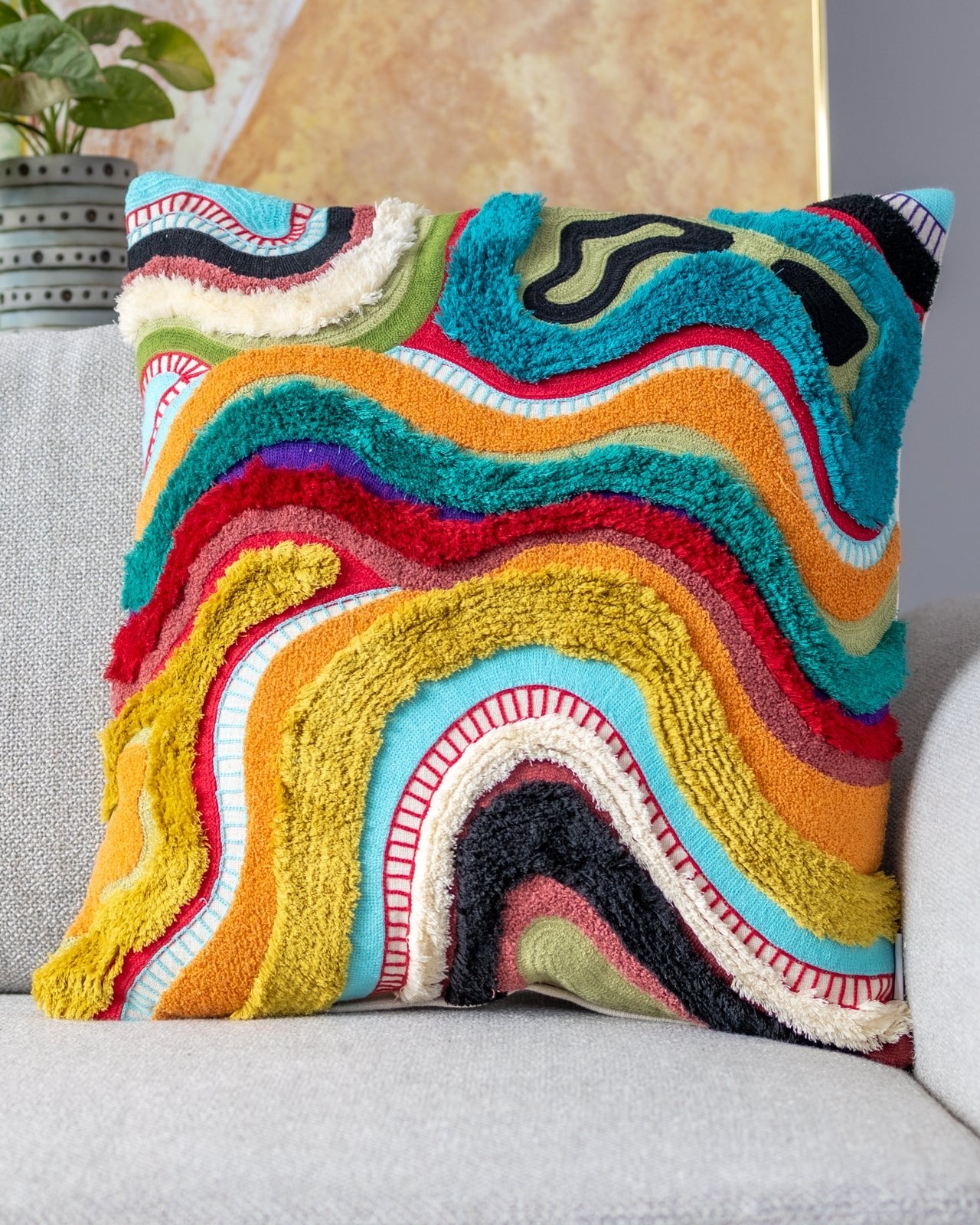 Cotton throw online pillows