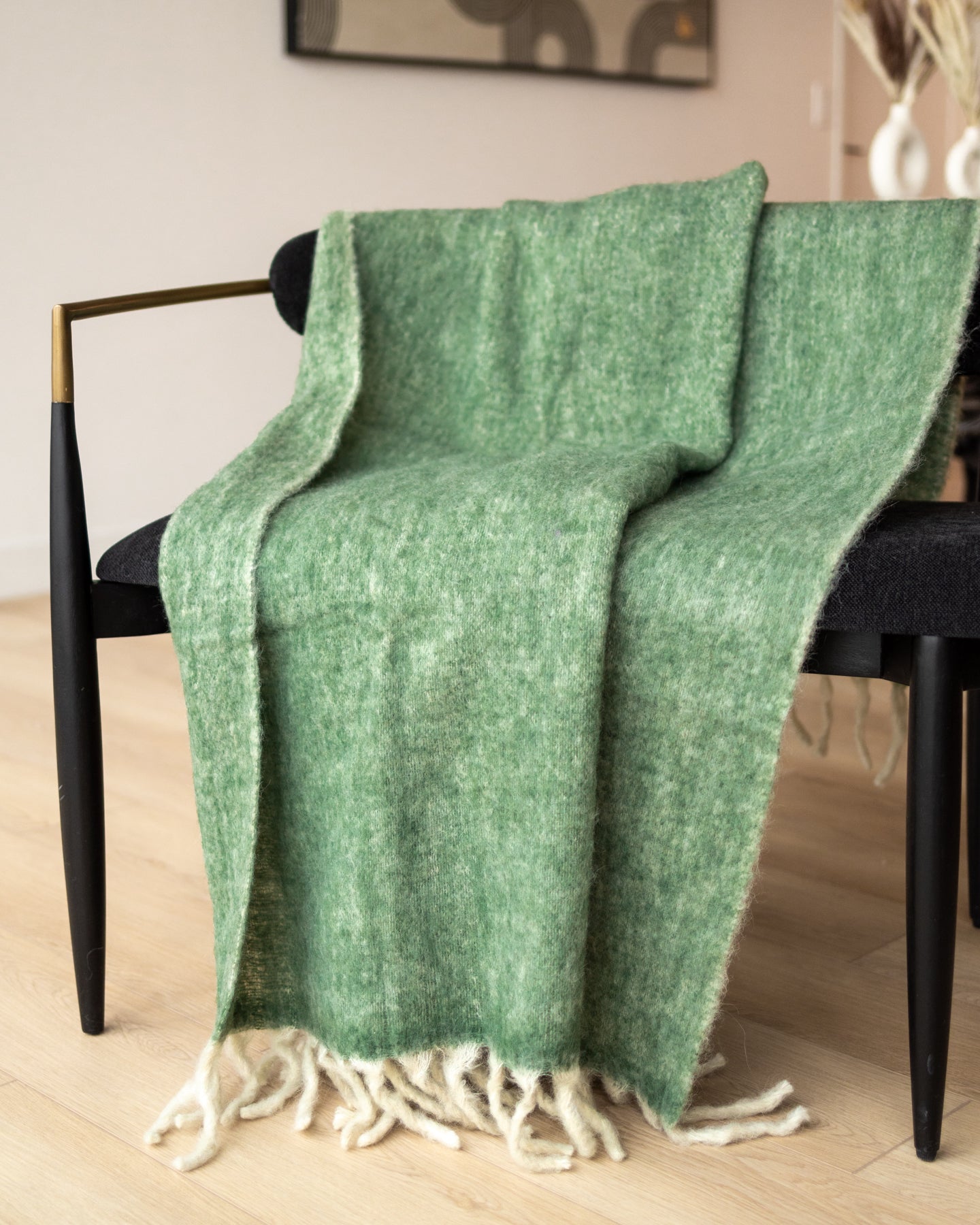 Gal Organic Brushed Wool Throw with Tassels