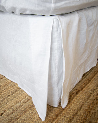 White Queen Linen Bedskirt Dust Ruffle, 9 Drop