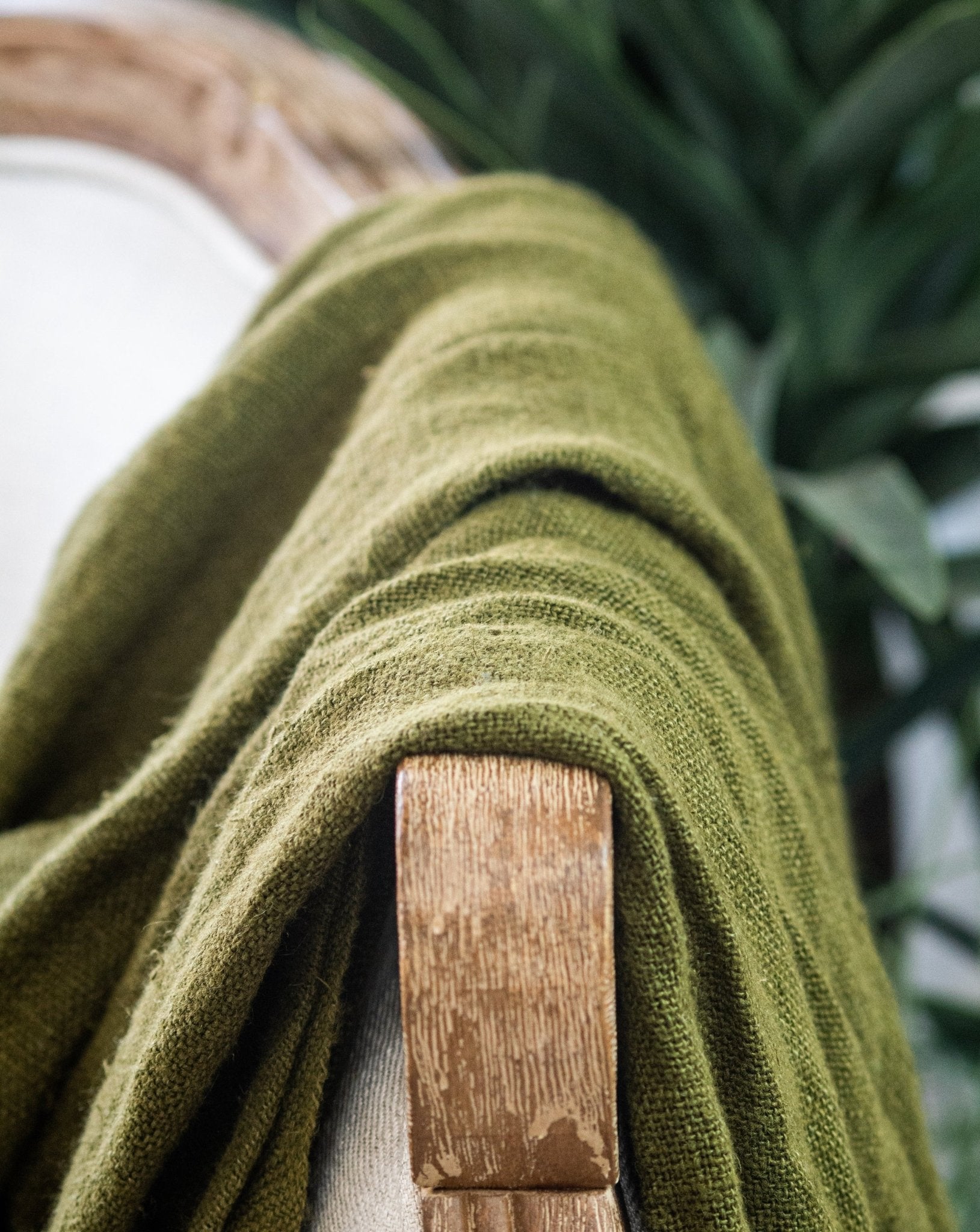 Olive linen throw new arrivals